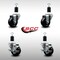Service Caster 3'' SS Hard Rubber Wheel Swivel 1-1/2'' Expand Stem Caster Set 2 Brakes, 4PK SCC-SSEX20S314-HRS-2-TLB-2-112 - alternate 2